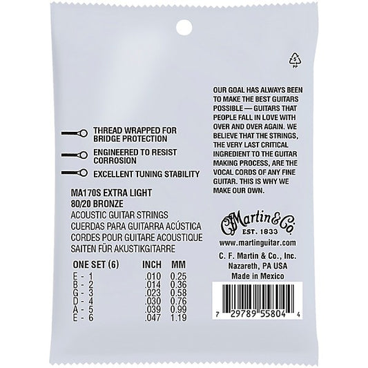 Martin & Co. Authentic Acoustic Marquis Silked Guitar Strings Bronze | EXTRA LIGHT 10-47