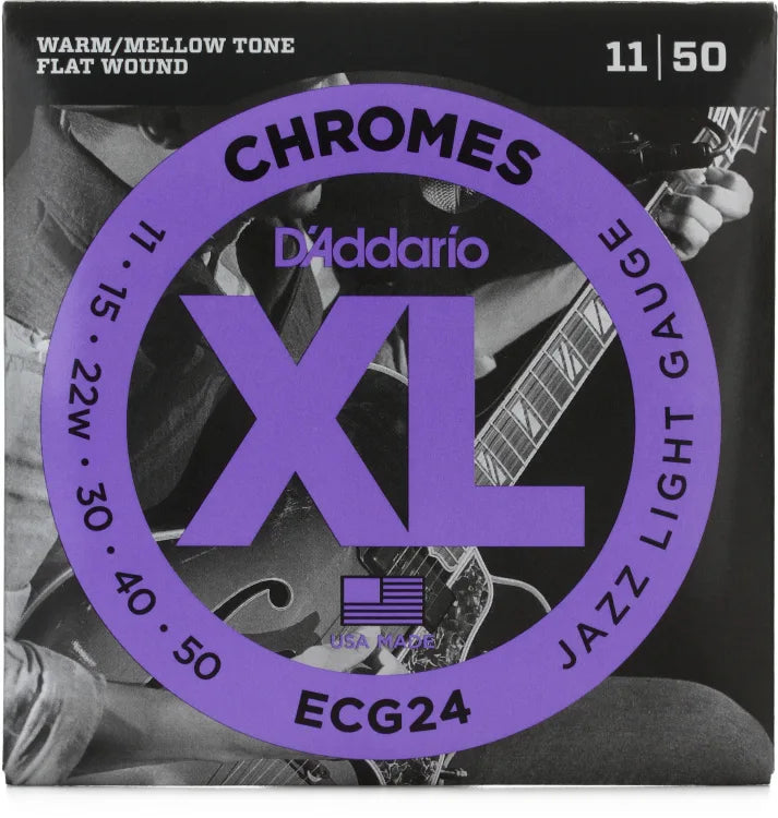 D'Addario XL Chromes Electric Guitar Strings | JAZZ LIGHT .011-.050