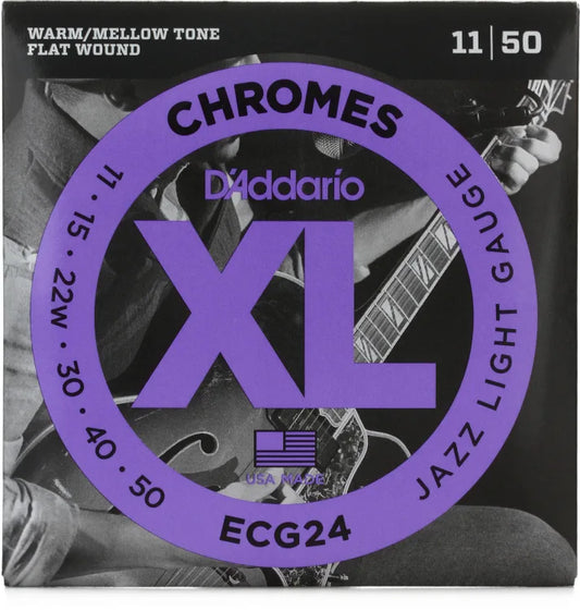 D'Addario XL Chromes Electric Guitar Strings | JAZZ LIGHT .011-.050