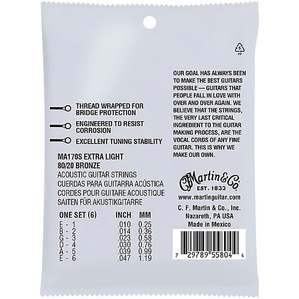 Martin & Co. Authentic Acoustic Marquis Silked Guitar Strings Bronze | EXTRA LIGHT 10-47