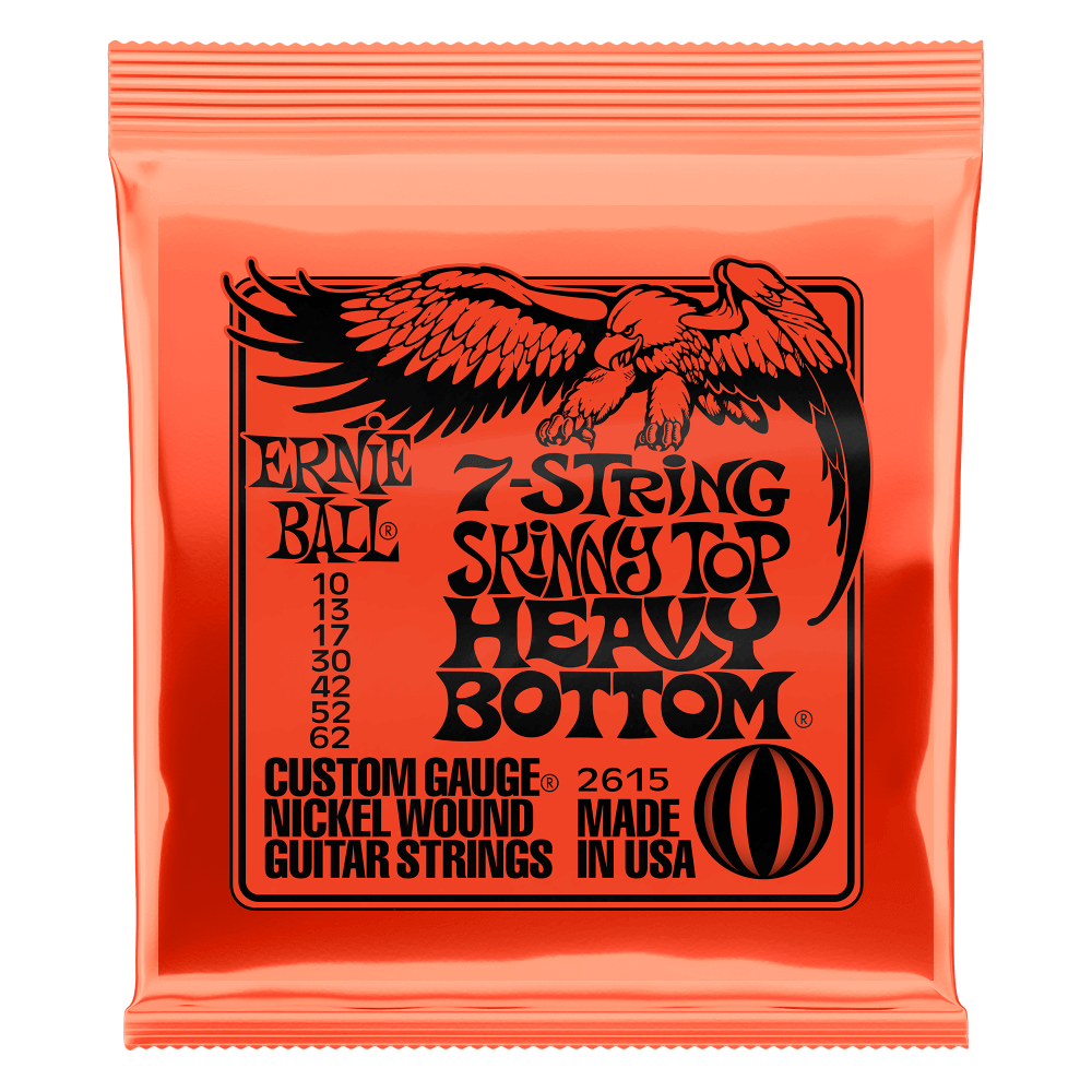 Ernie Ball 2615 Skinny Top Heavy Bottom Slinky Nickel Wound 7-String Electric Guitar Strings | 10-62