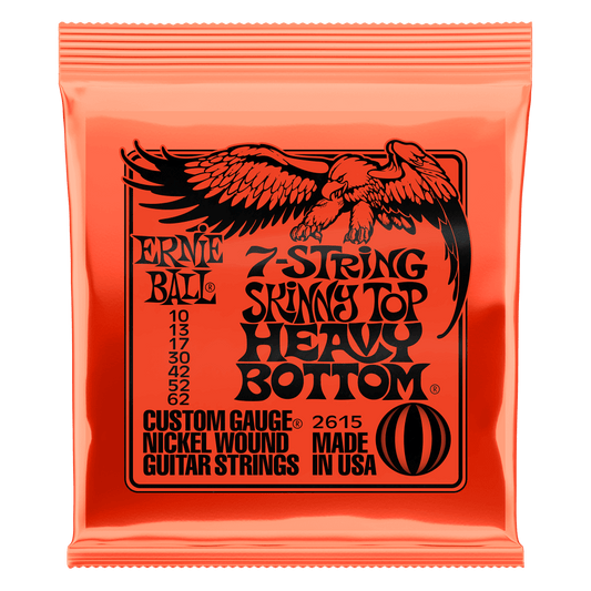Ernie Ball 2615 Skinny Top Heavy Bottom Slinky Nickel Wound 7-String Electric Guitar Strings | 10-62