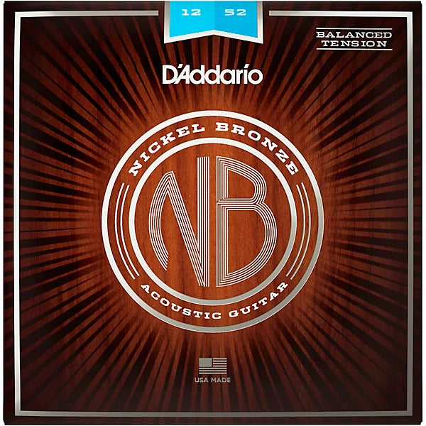 D'Addario NB1356 Nickel Bronze Acoustic Guitar Strings | MEDIUM .013-.056