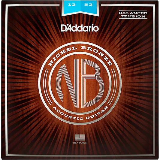 D'Addario NB1356 Nickel Bronze Acoustic Guitar Strings | MEDIUM .013-.056