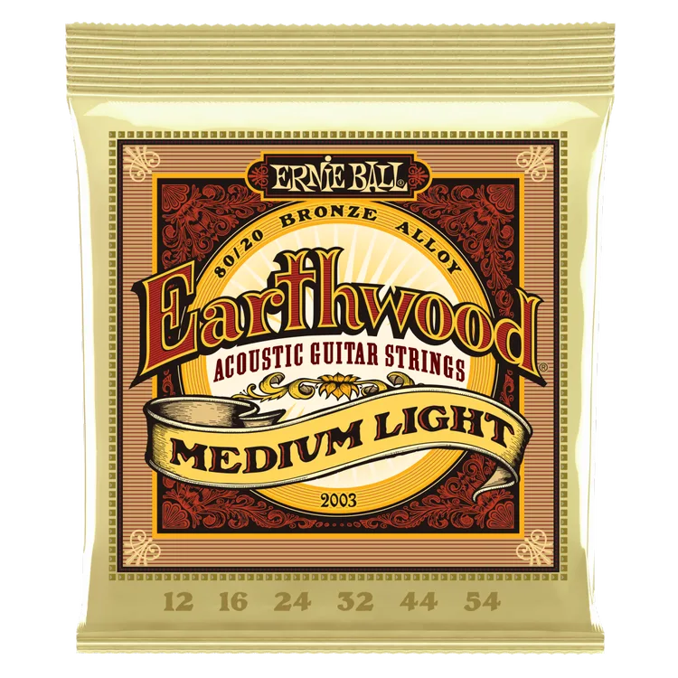 Ernie Ball 2003 Earthwood 80/20 Bronze Acoustic Guitar Strings | MEDIUM LIGHT .012-.054