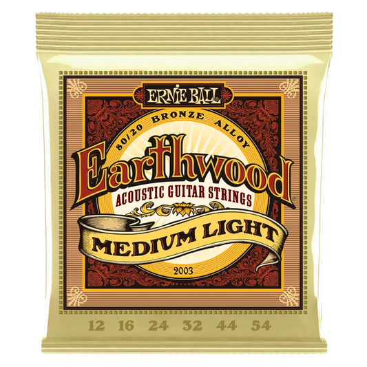 Ernie Ball 2003 Earthwood 80/20 Bronze Acoustic Guitar Strings | MEDIUM LIGHT .012-.054
