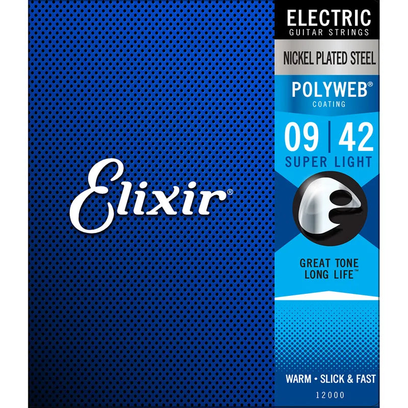 Elixir Nickel Plated Steel Polyweb Electric Guitar Strings | SUPER LIGHT 9-42