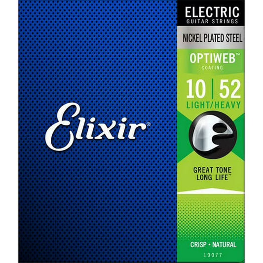 Elixir Nickel Plated Steel Optiweb Electric Guitar Strings | LIGHT/HEAVY 10-52